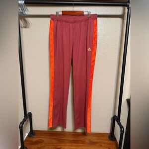 Adidas Womens Burgundy Joggers with Orange Accents Brand New with Tags Small